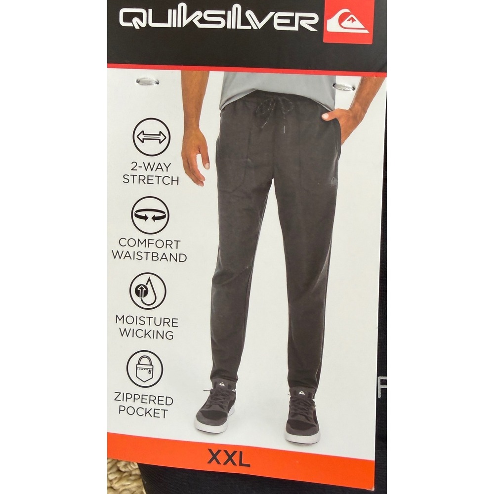 NEW Quiksilver Mens XXL BLACK Performance Jogger Pants 2-Way Stretch NWT - Picture 4 of 4